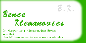 bence klemanovics business card